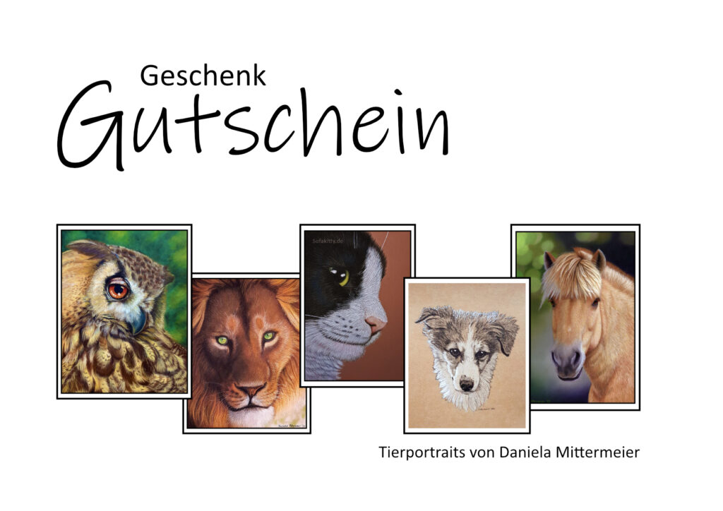 Geschenk Gutscheine für Tierportraits